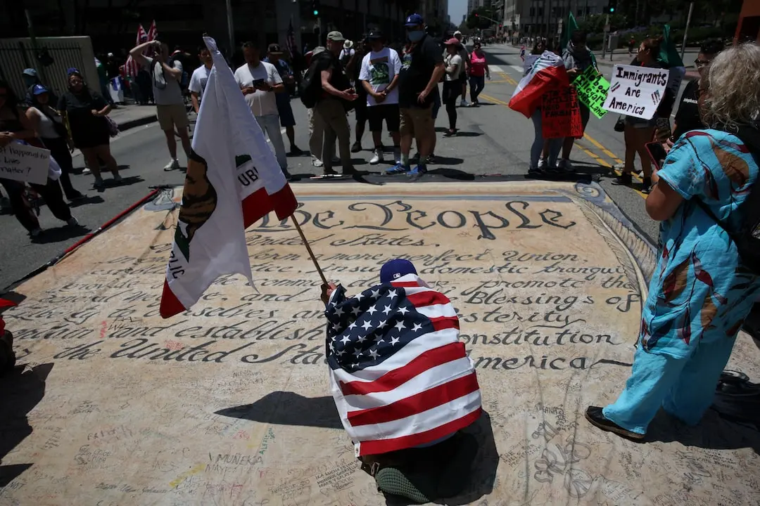 Quiz image for: Americans march in nationwide protest ahead of Trump's military parade